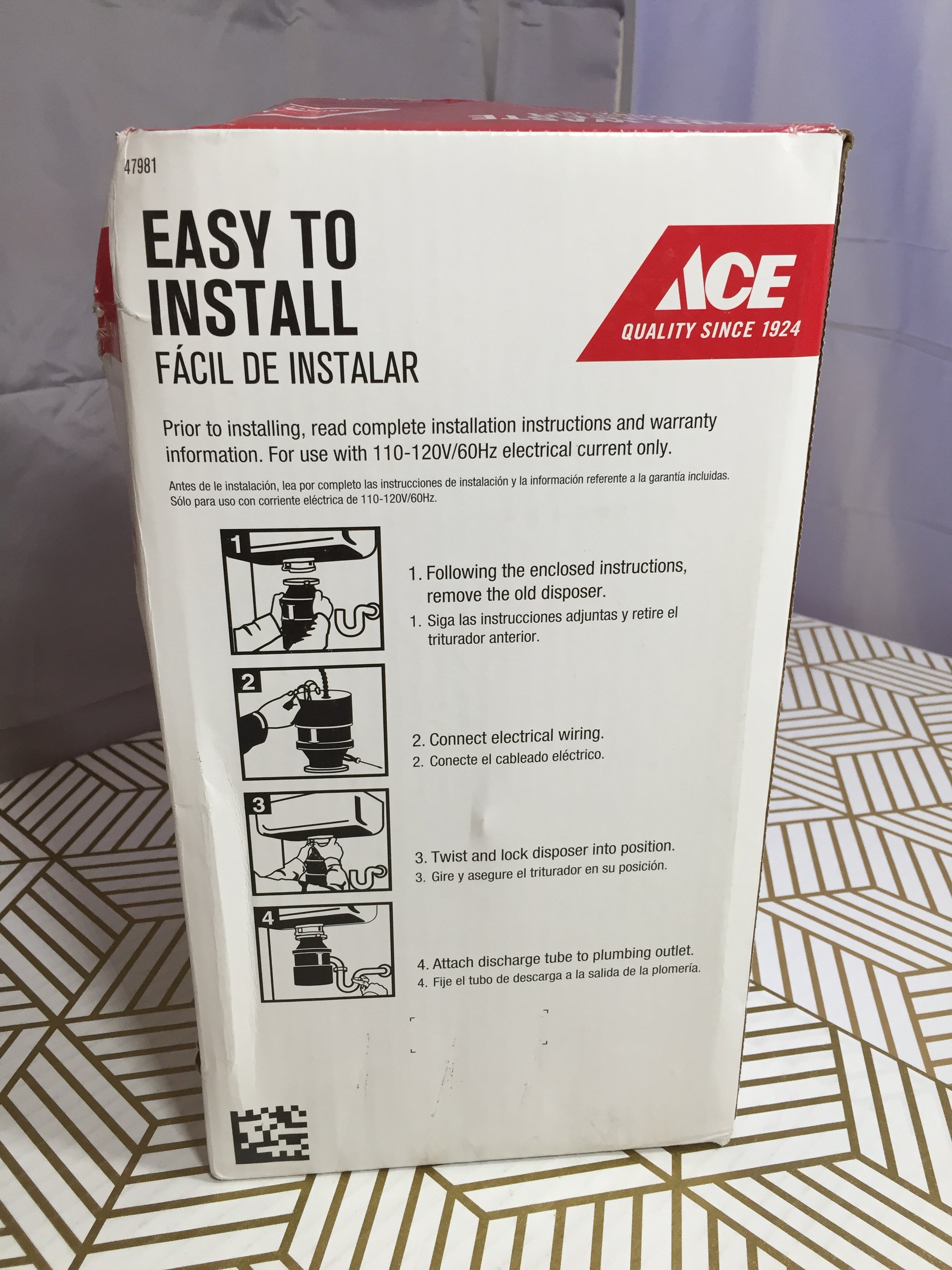 ACE Food Waste Disposer 1/3 HP Model 1000 (8024945688814)